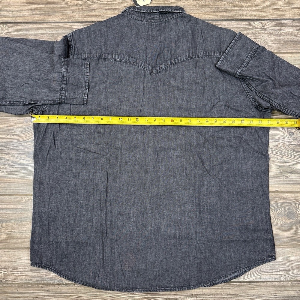 Levi's Mens Size XXL Western Shirt Charcoal Gray Pearl Snap Button Denim NWT - Picture 6 of 8